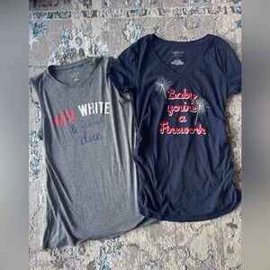 Maternity Americana Short Sleeve T-Shirt Bundle - Size XS & Small